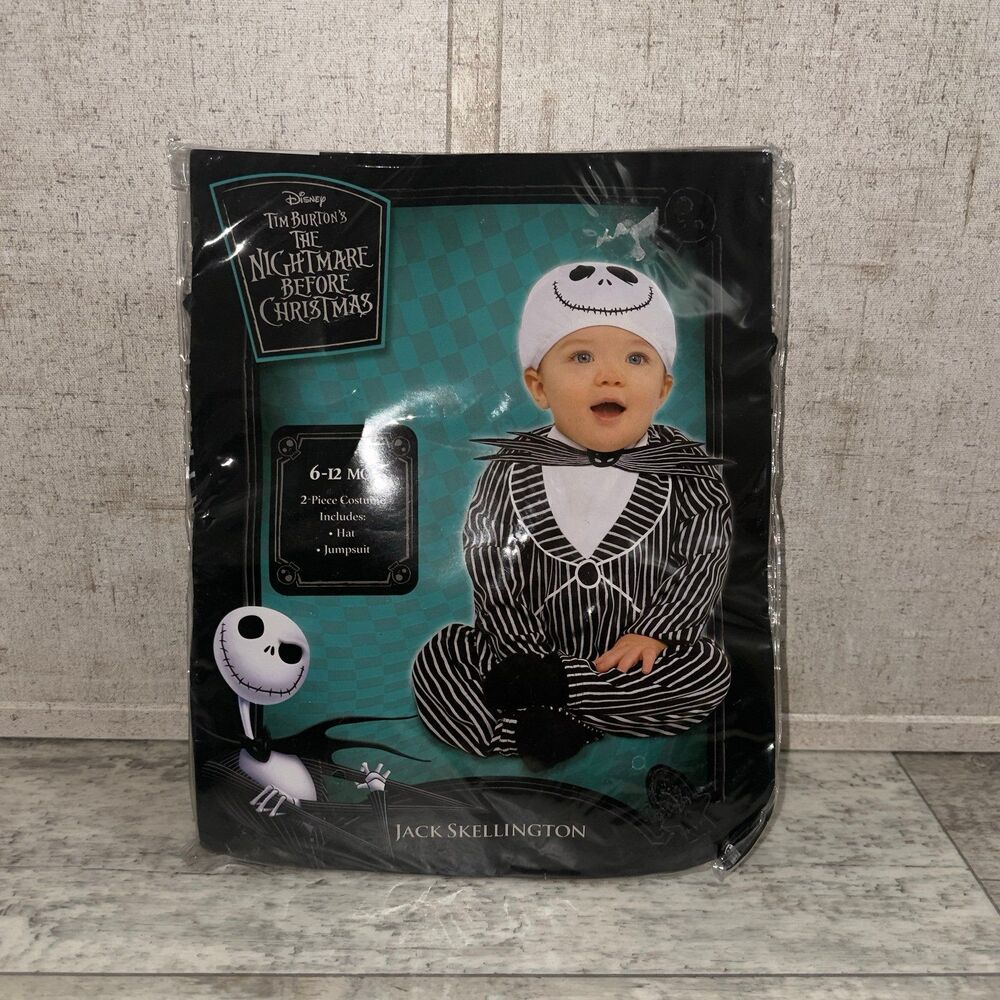 Infant Jack Skellington Nightmare Before Christmas Halloween Costume 6-12 Months
